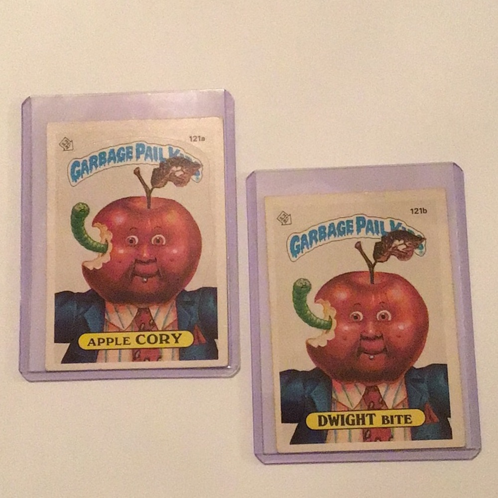 Garbage Pail Kids Apple Cory 121 a & Dwight Bite 121 b Cards